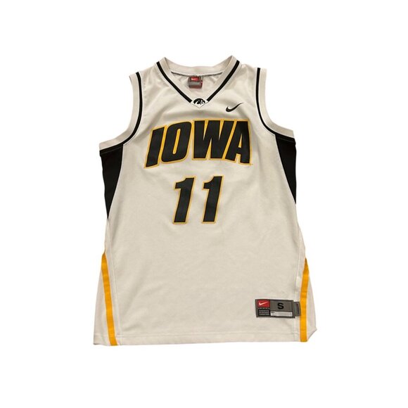 Nike Team Iowa Hawkeyes #11 NCAA Basketball Jersey White Men's Small - Picture 1 of 9